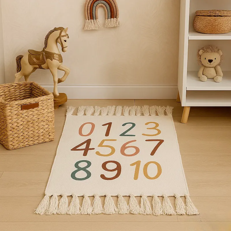 Very Large Number Rug 73% off on 60 x 90cm Numeric Rug with Tassels | OneDayOnly