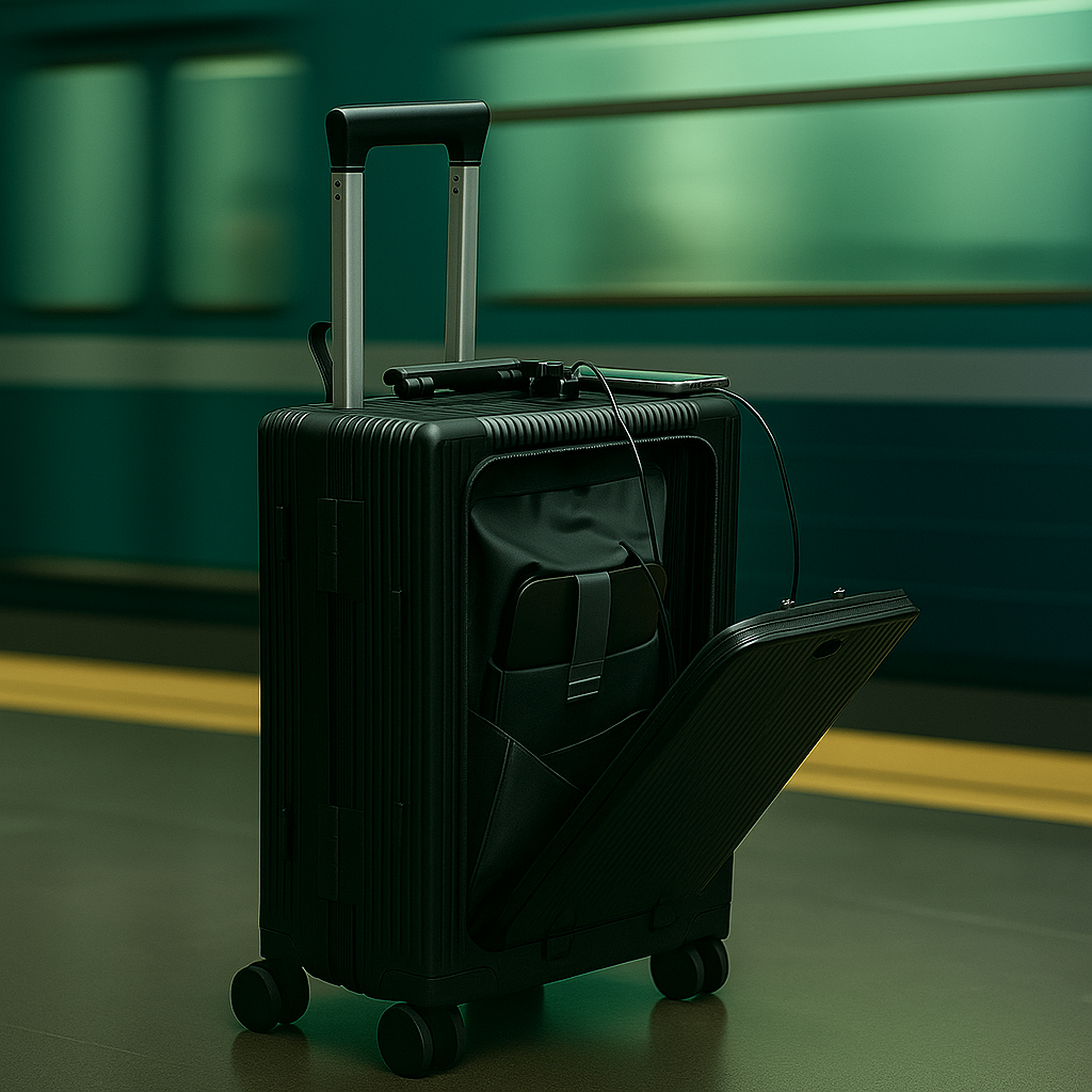 51% off on Hardshell Suitcase with Lock & Cup Holder | OneDayOnly