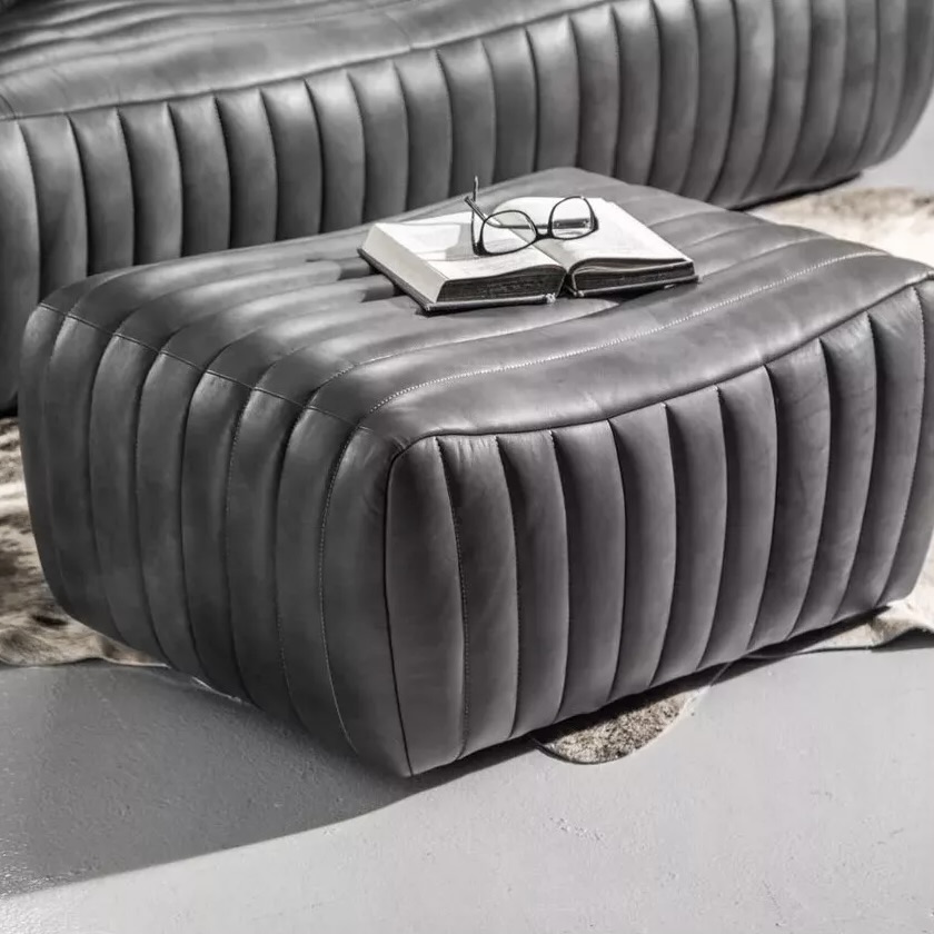 Full-grain Leather Stool