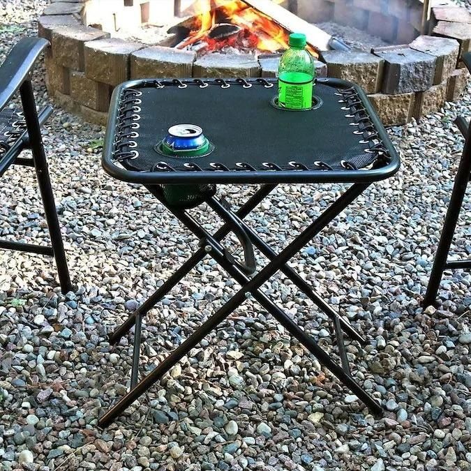 Foldable Camp Table With Cup Holders