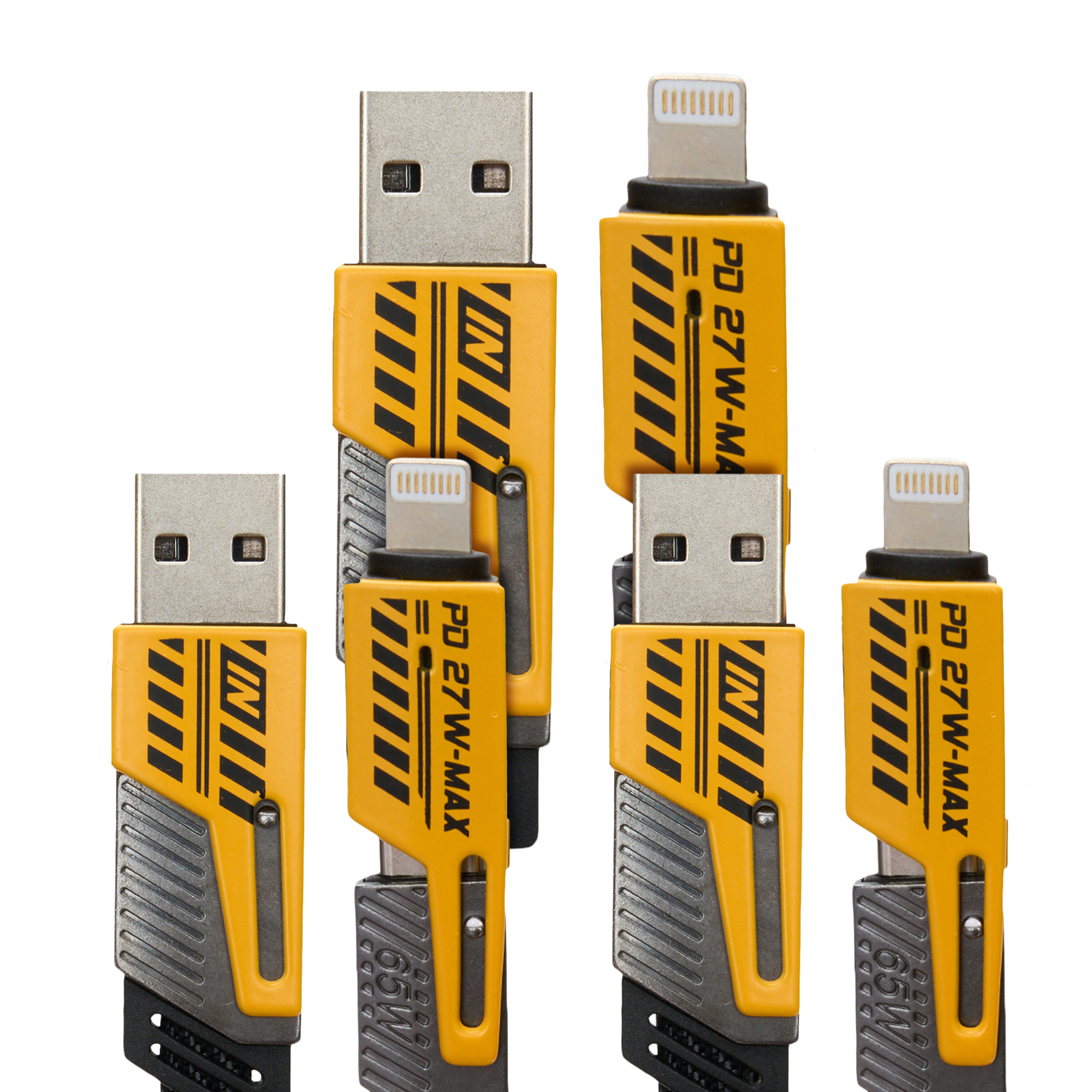 3x 65W PD 4-in-1 Data and Charging Cables