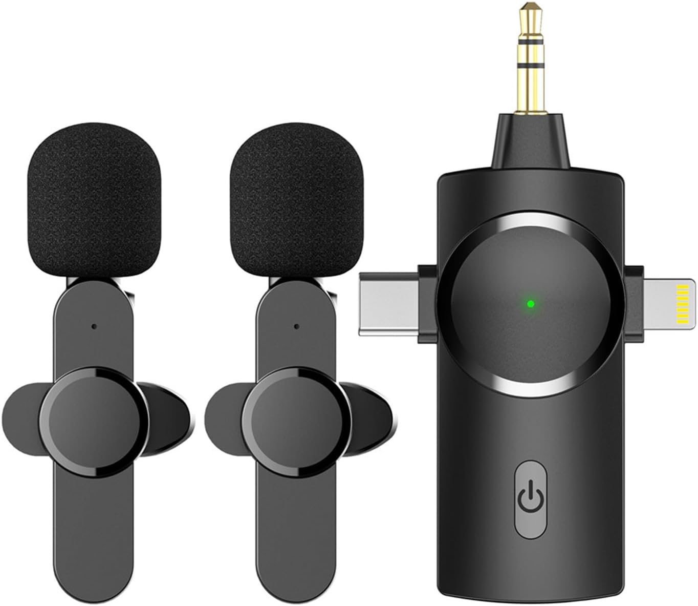 3-in-1 Wireless Lavalier Microphones with Receiver