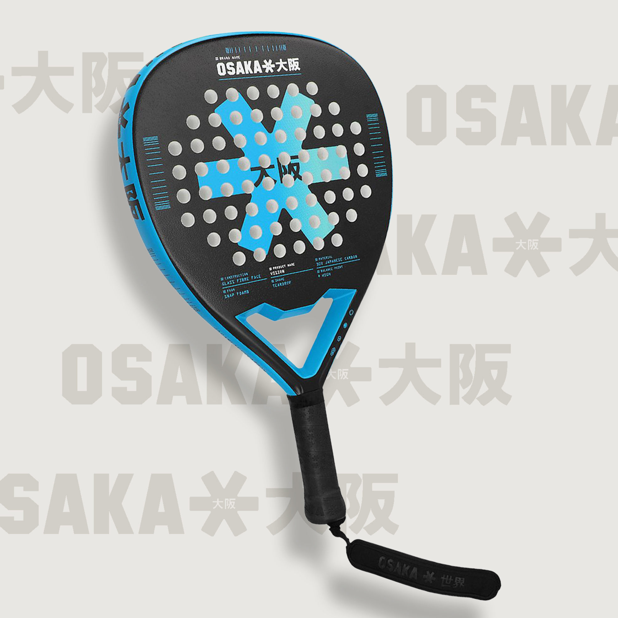 Vision Power Teardrop Padel Racket Electric Blue