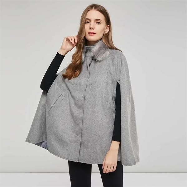 Ladies Well Wool Blend Cape