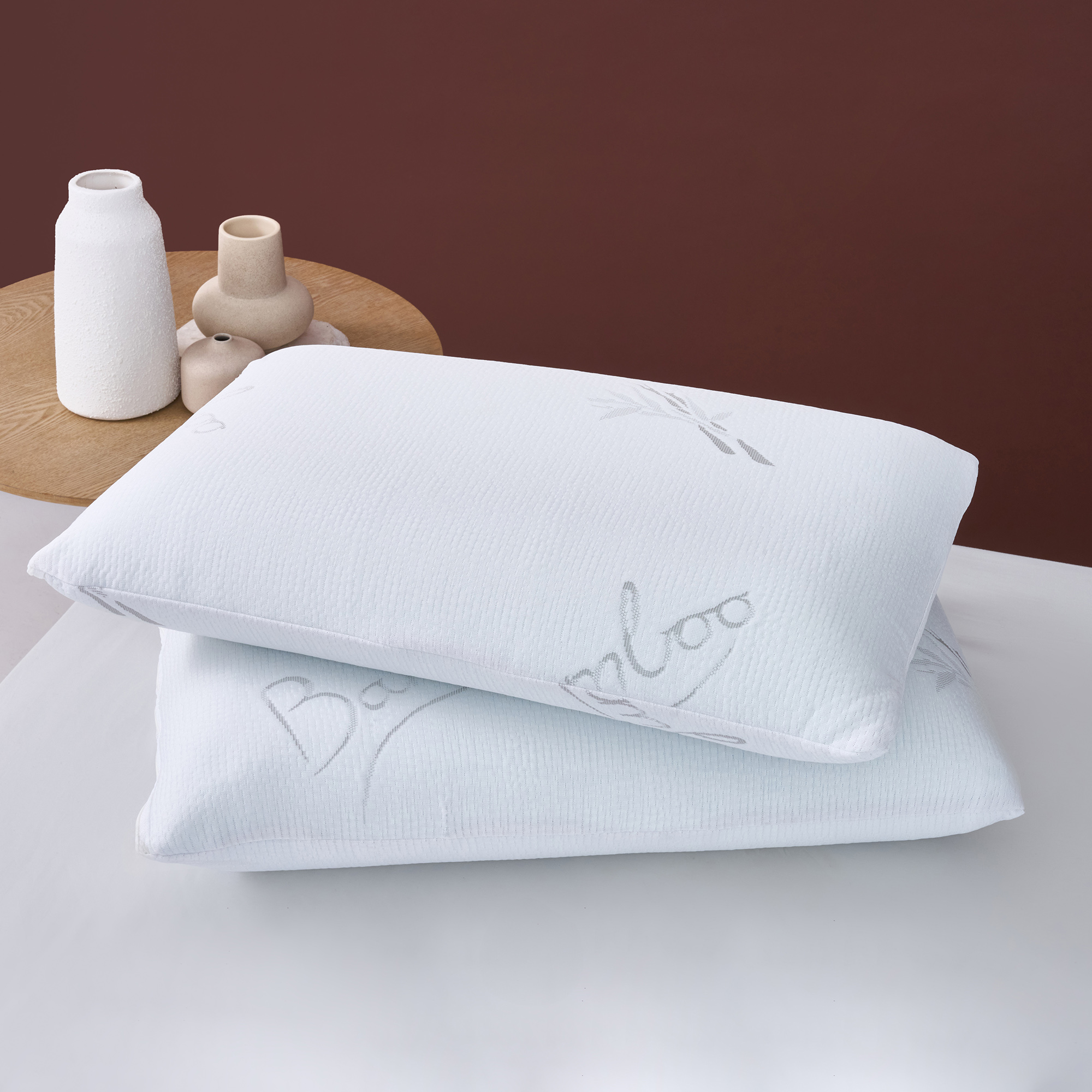 2x Combo Memory Foam and Ball Fibre Pillows