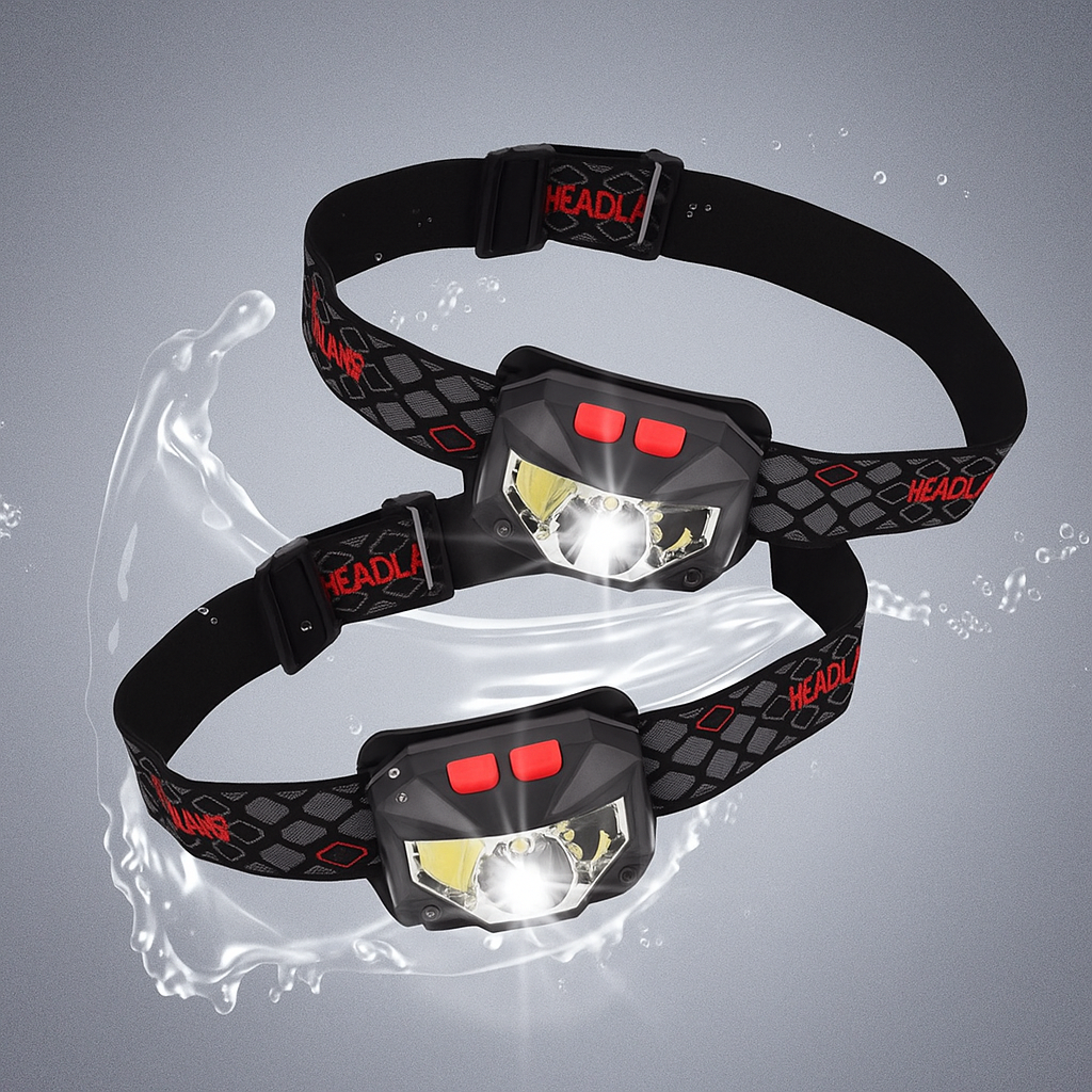 2x Ultra-Light Rechargeable LED Headlamps