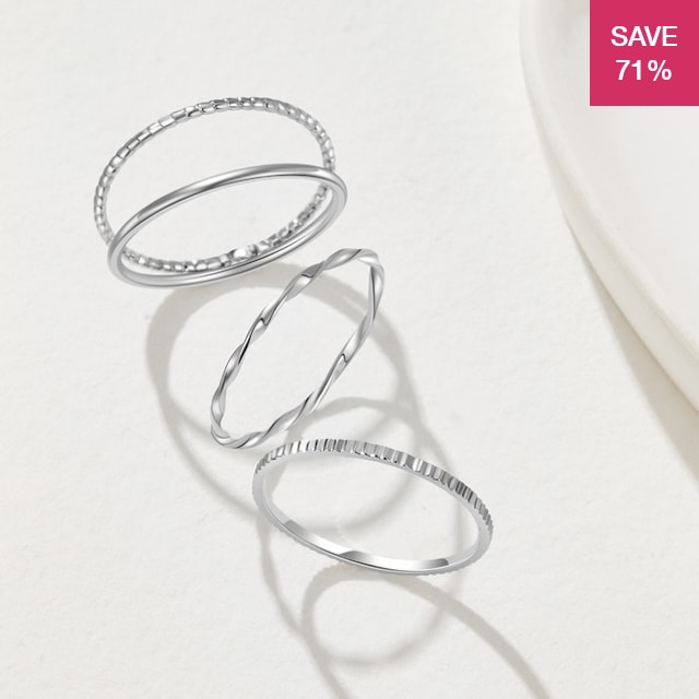 71% off on Mestige Illusion Stackable Ring Set | OneDayOnly