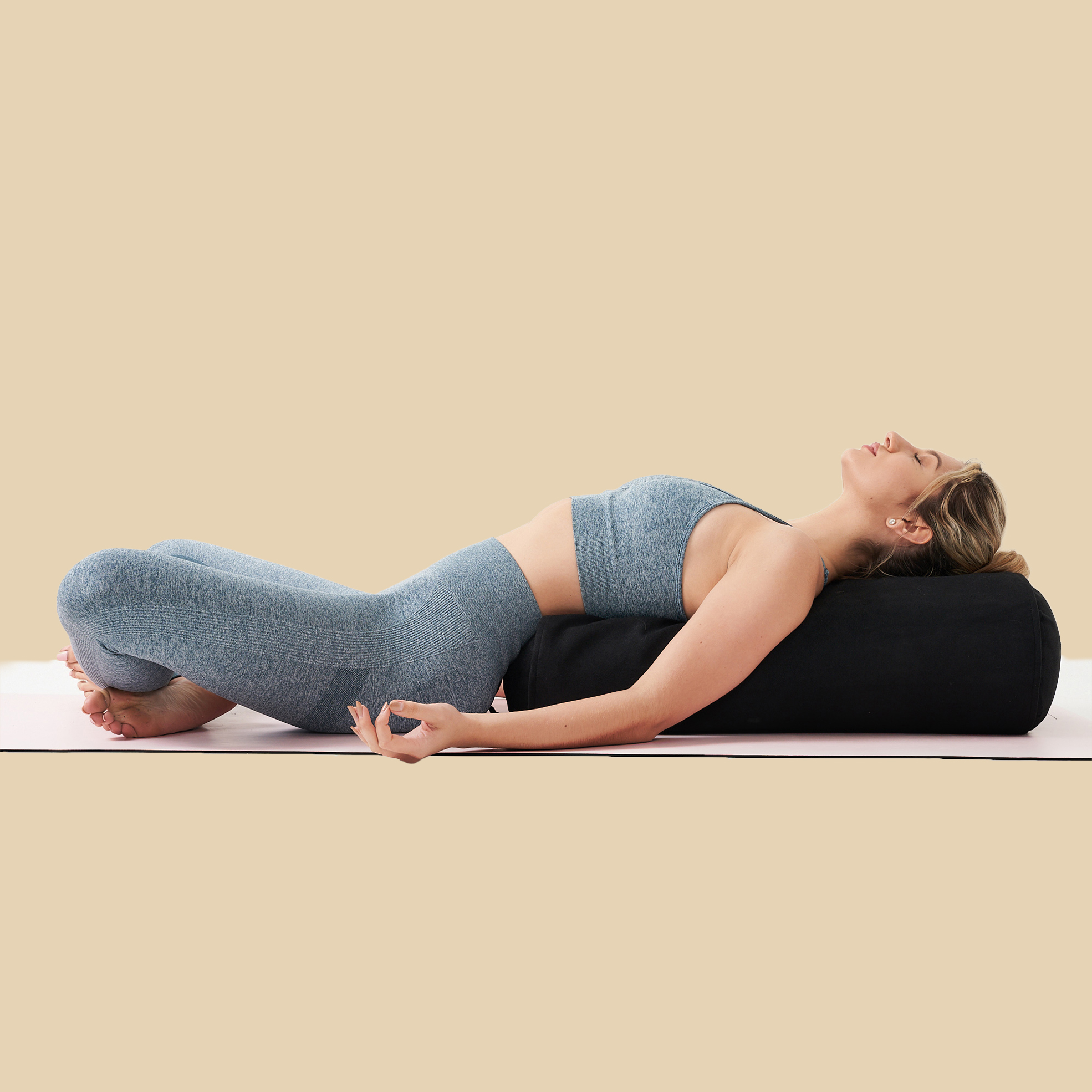 Suede Bolster Yoga Pillow