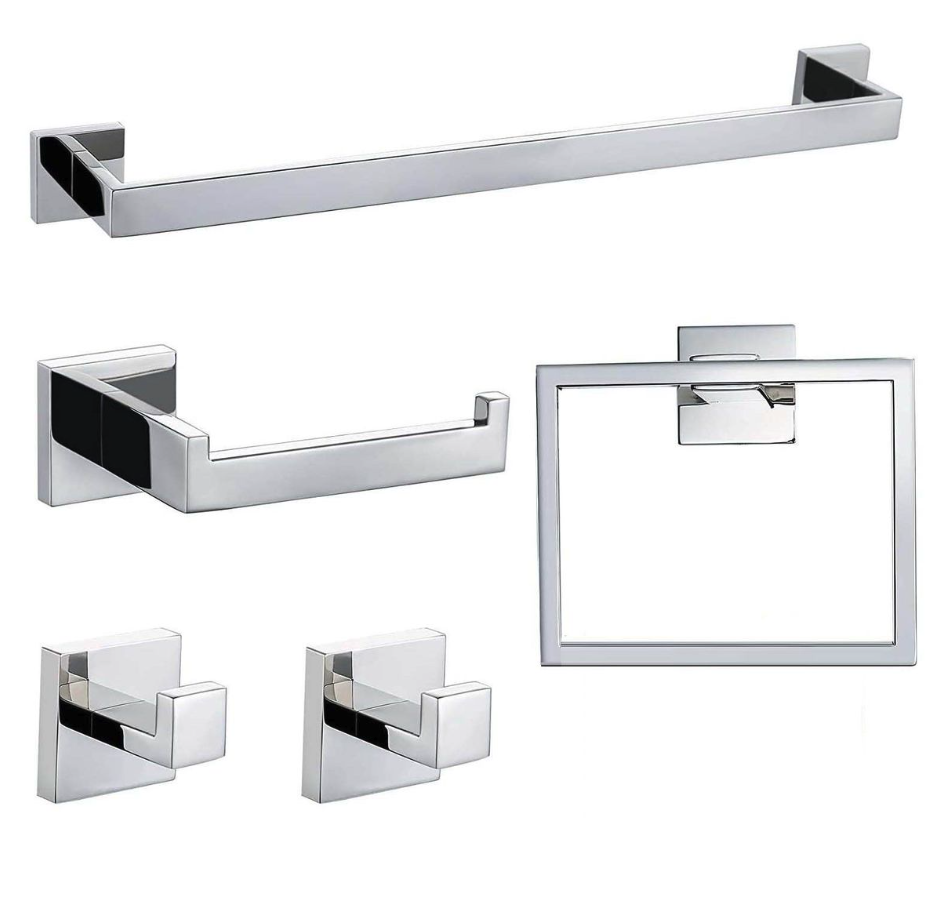 5-Piece Aluminium Bathroom Accessory Set