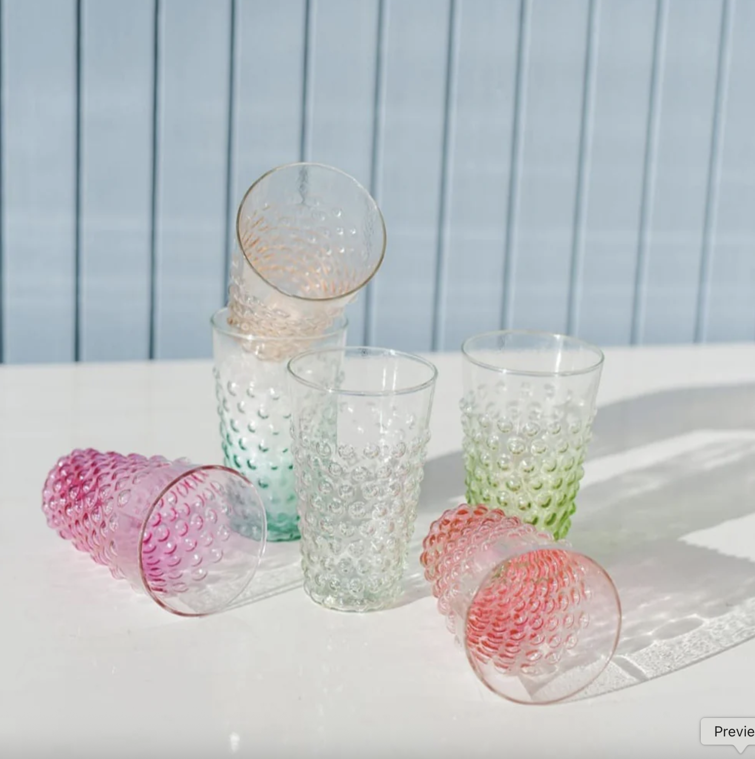 4x 375ml Tall Bubble Glasses