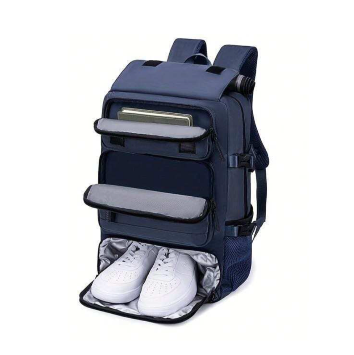4-in-1 Multi-Compartment Bag with USB Port and Shoe Compartment