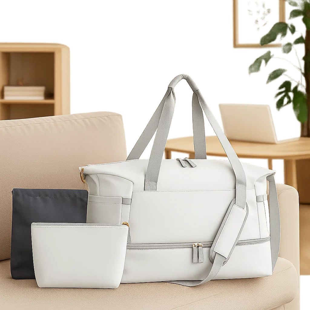 3-Piece Travel Tote Set with Shoe Compartment