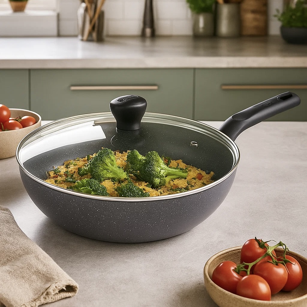 Natura Non-Stick Wok Pan with Lid