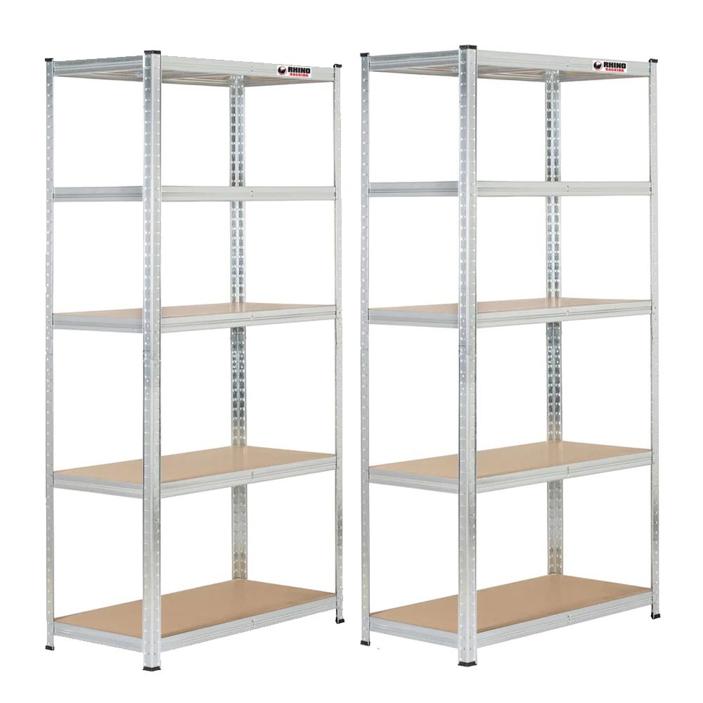 2x 5-Tier Galvanised Storage Shelves