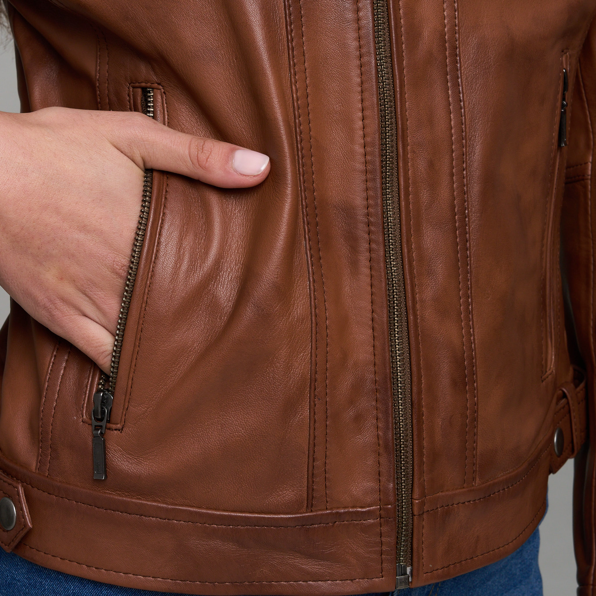 53% off on Ladies Genuine Leather Nube Jacket | OneDayOnly