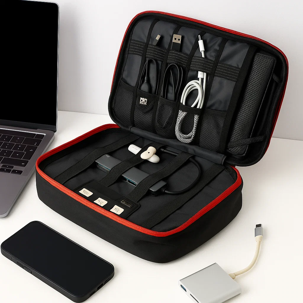 Water-Resistant Oxford Cable Organiser Travel Bag