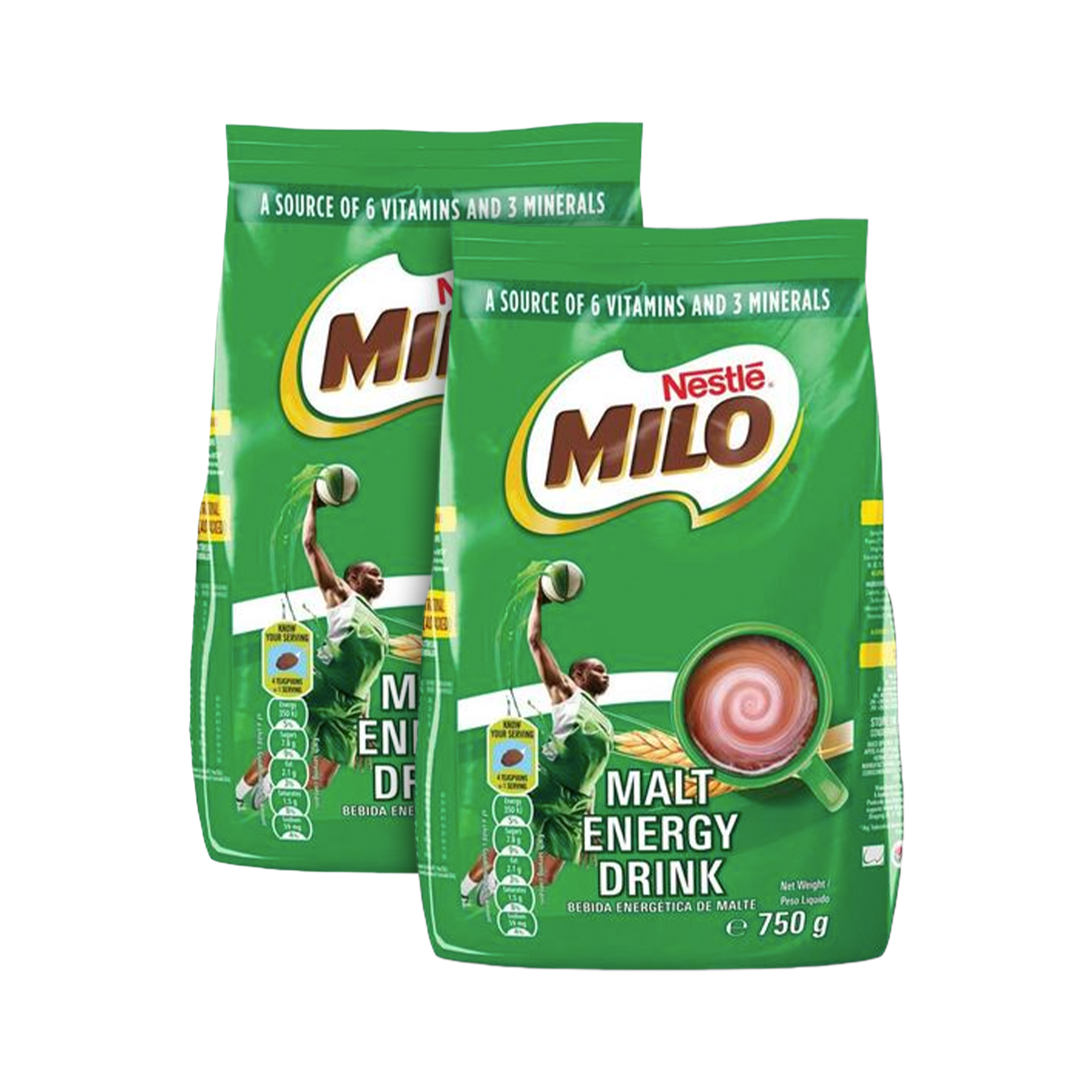 2x MILO Malt Chocolate Energy Drinks