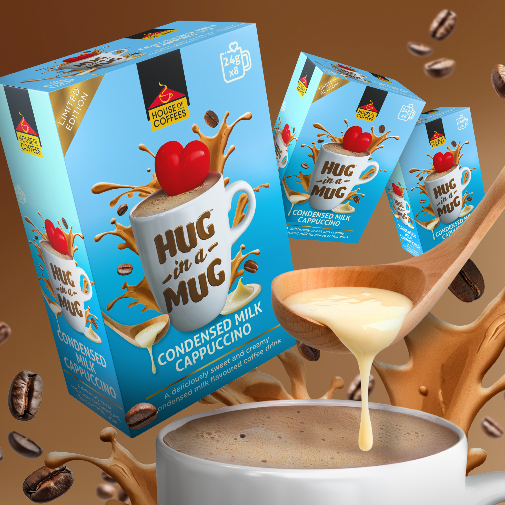 3x 8's 24g Instant Condensed Milk Cappuccino Sachets