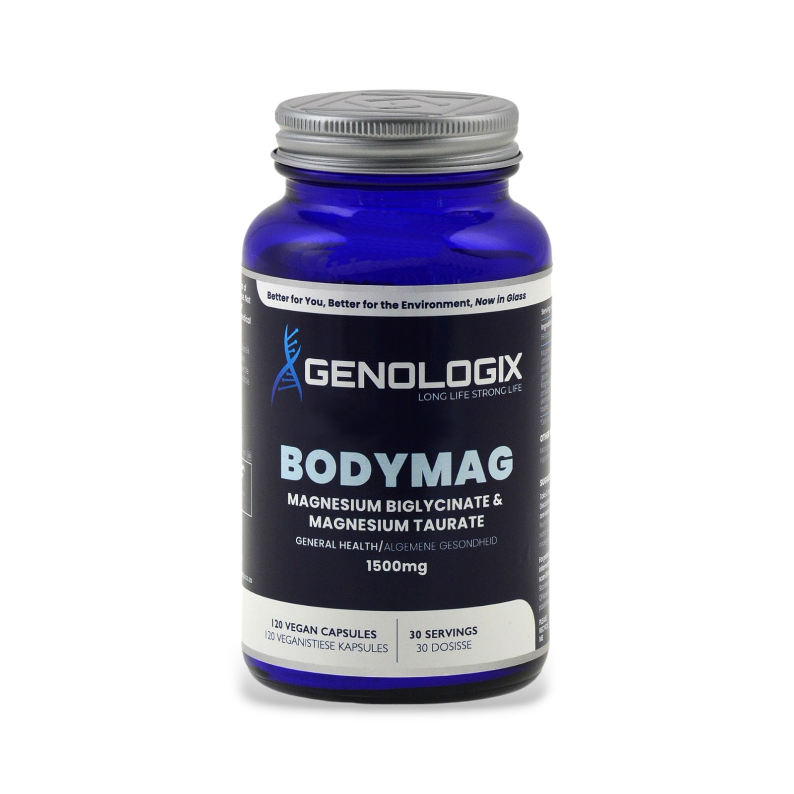 1500mg Magnesium Glycinate and Magnesium Taurate BodyMag Capsules (120's)