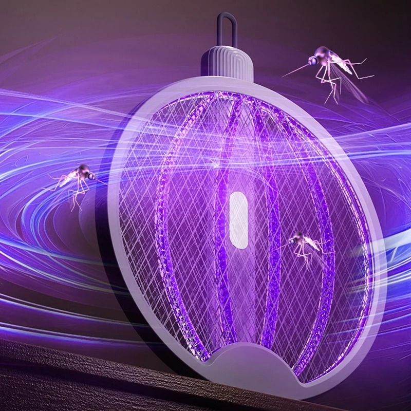 3-in-1 Foldable Mosquito Racket UV-A Trap and Night Lamp