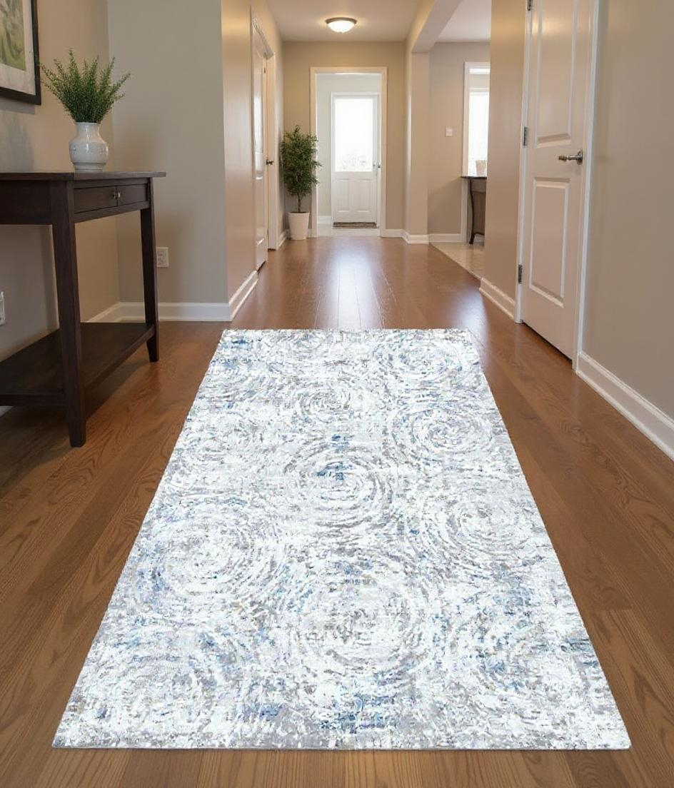 Modern Swirl Blue Runner