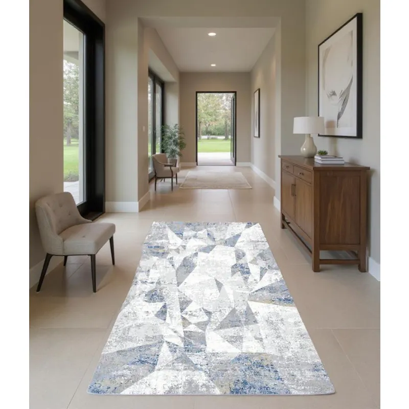 Triangle Distressed Blue Runner