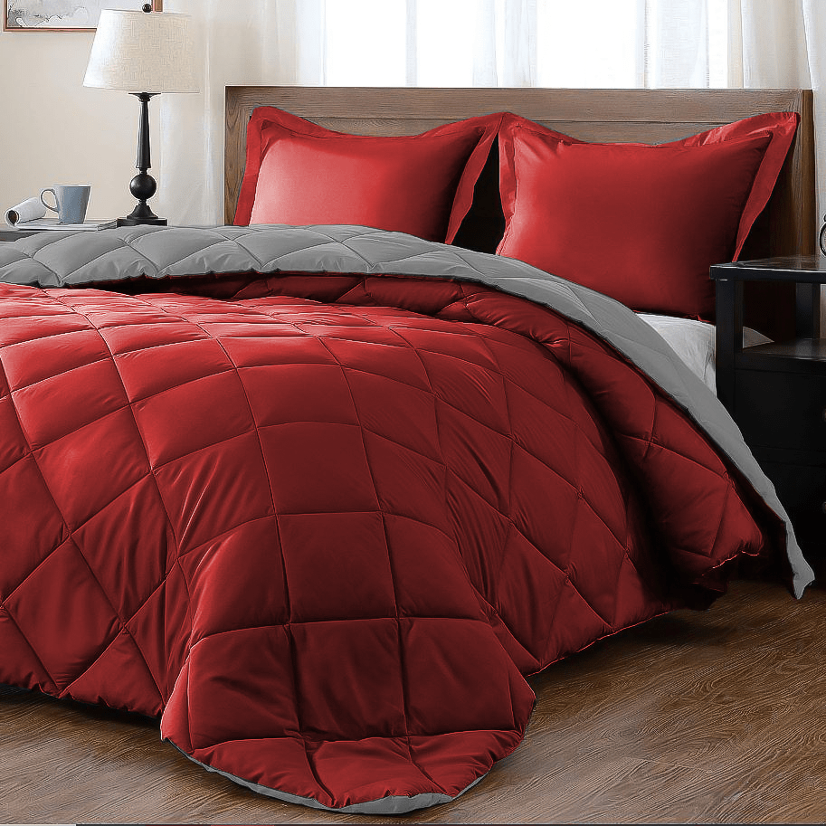 300gsm 5-Piece Monochrome Reversible Comforter Set