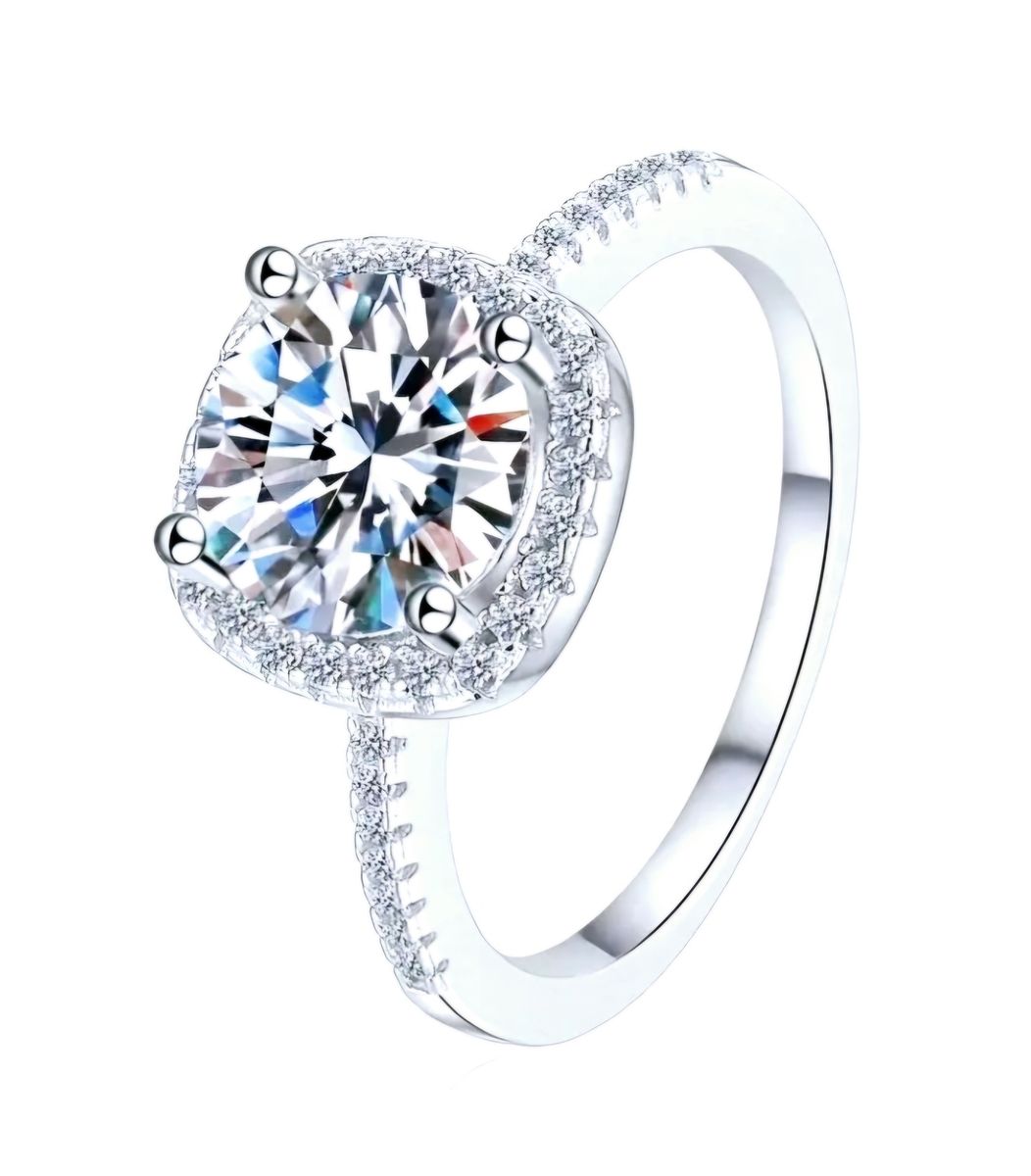 Coastal Brilliance 10 Carat Moissanite Sterling Silver Ring main image 1