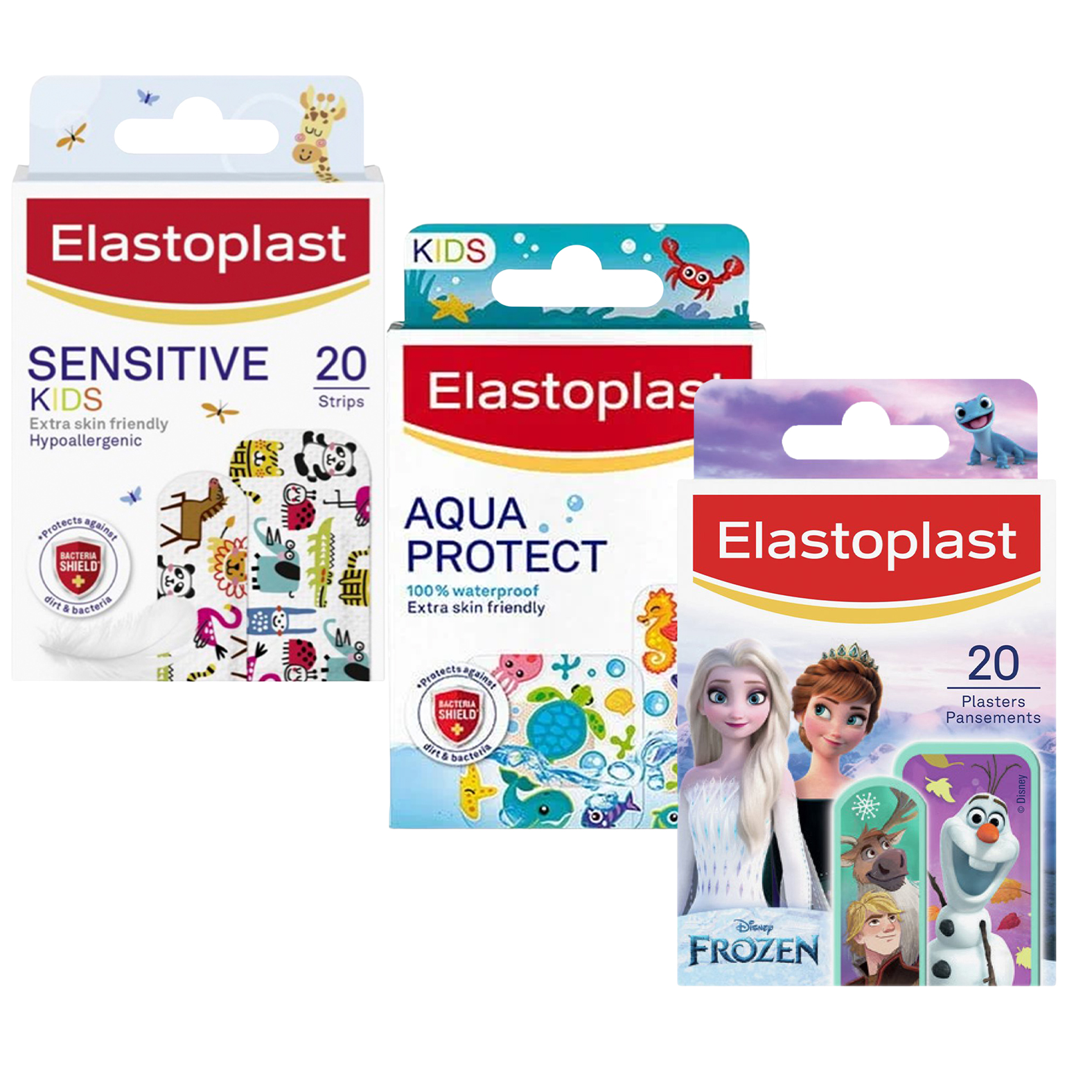2x 20's Elastic Cartoon Assorted Plasters