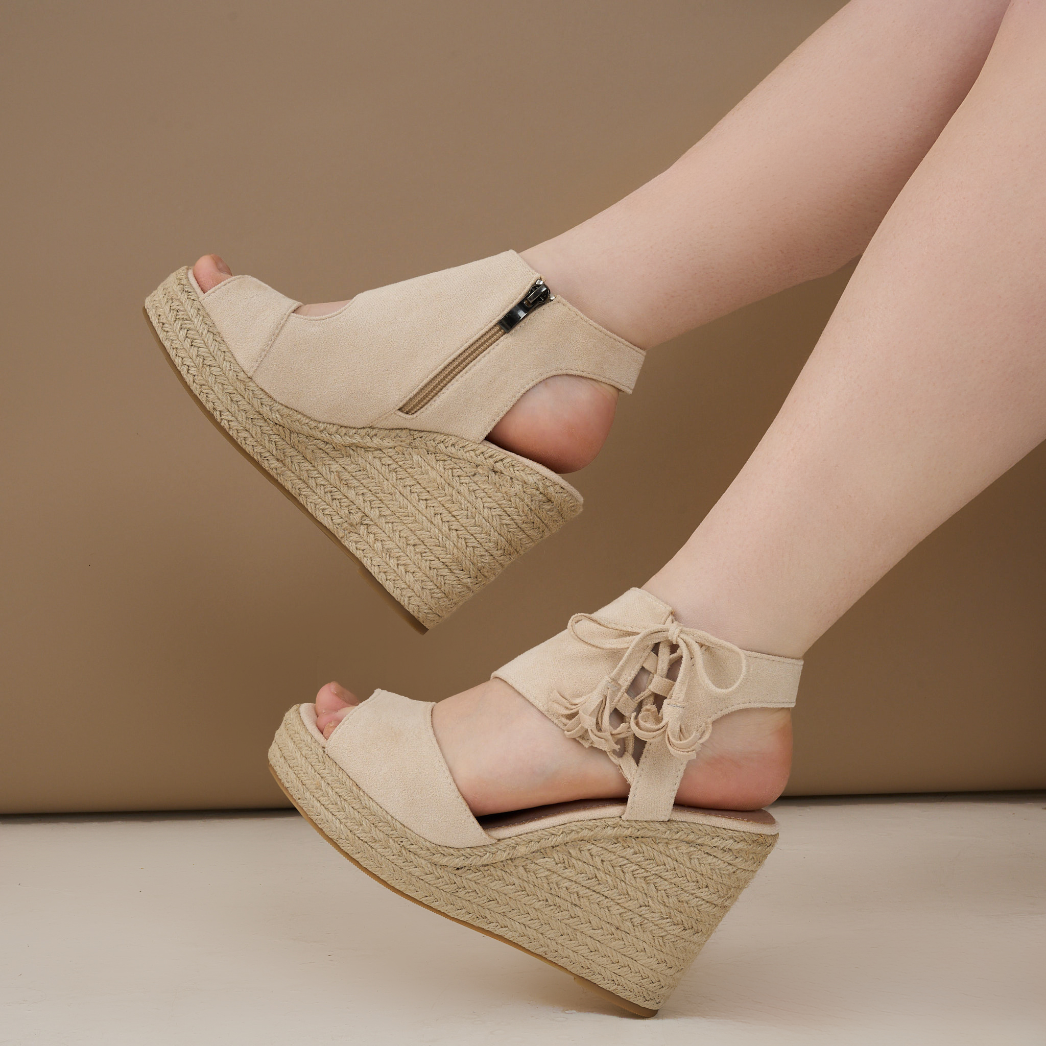 Ladies Rope Wedge Heels