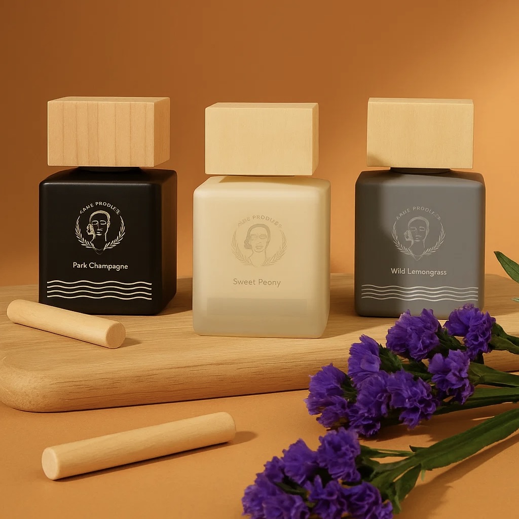 3-Piece 160ml Wooden Top Fragrance Diffuser Gift Set