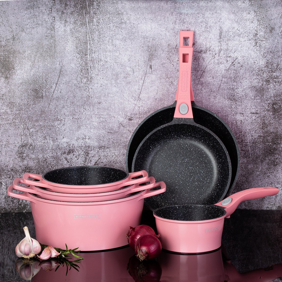 Diecast Aluminium Marble or Ceramic Coated Cookware Set