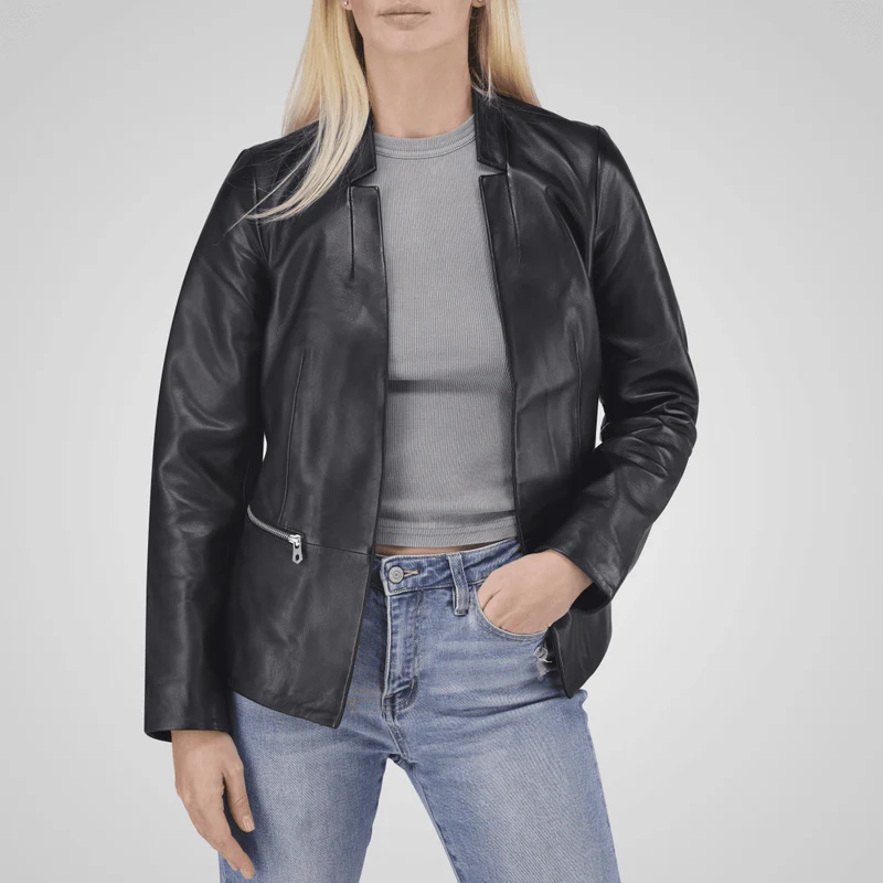 Ladies Genuine Leather Kate Blazer Jacket