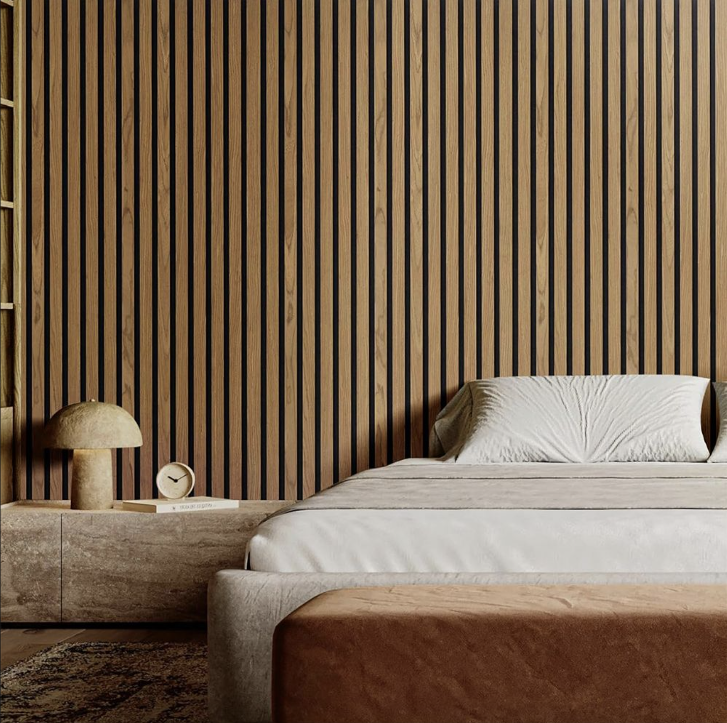 2.4m Contemporary 3D Oak Wood Acoustic Wall Panel