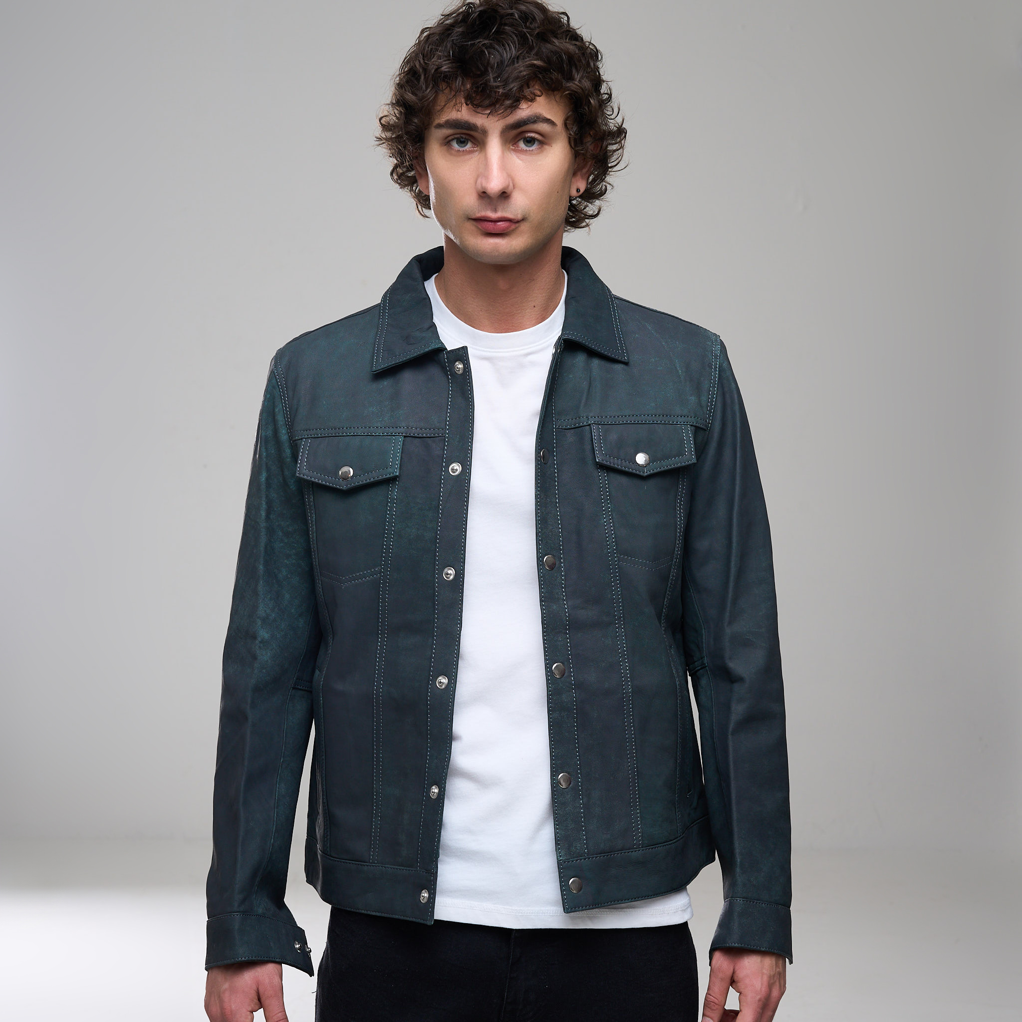 Men's Olive-Snuff Siciliano Shirt Style Jacket