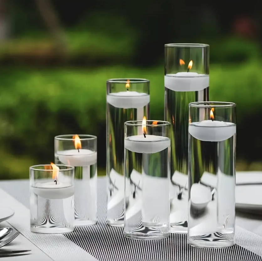 2x Decorative Glass Candle Holders