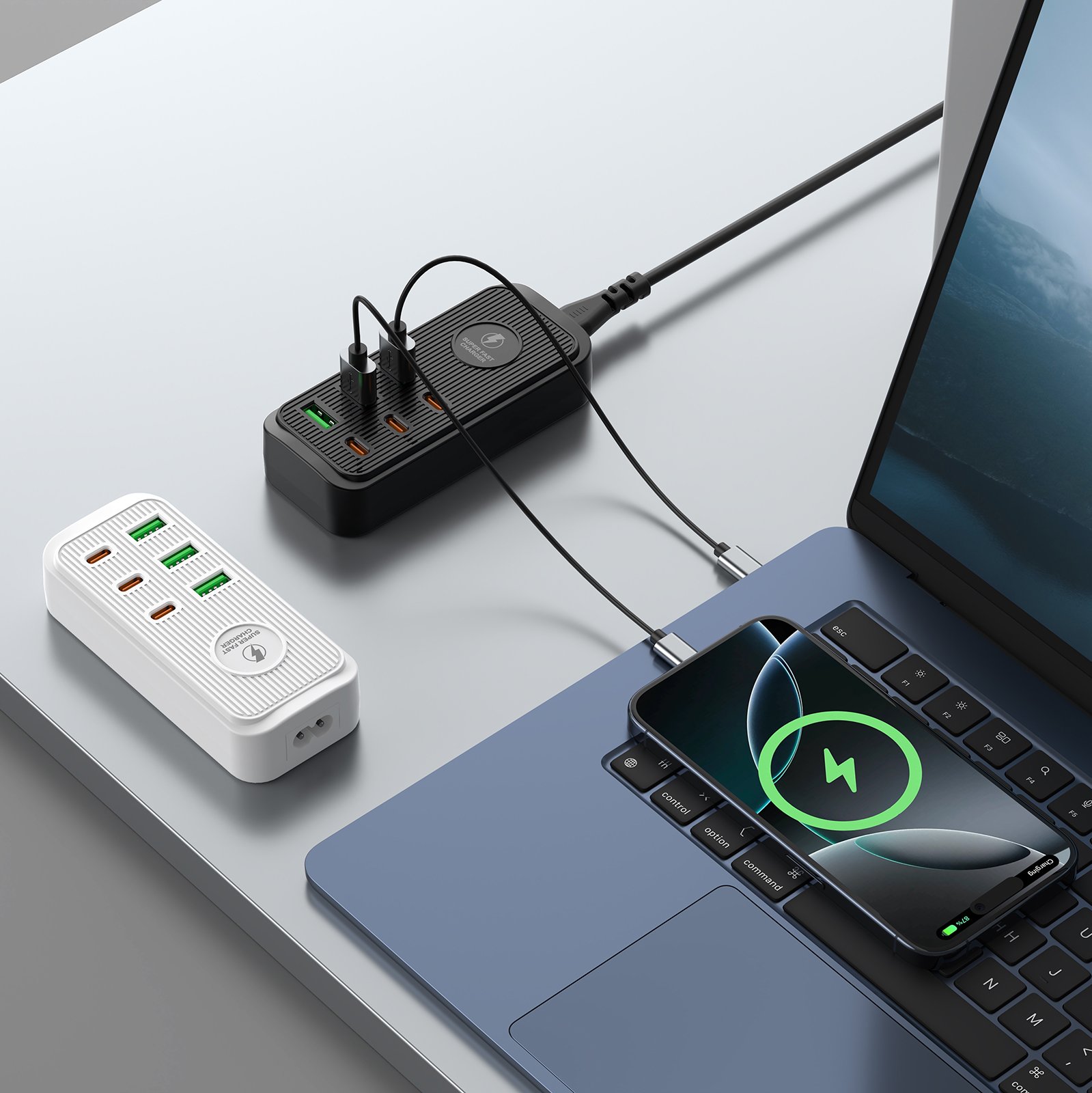 3.4A Fast Charger 3USB+3PD Ports