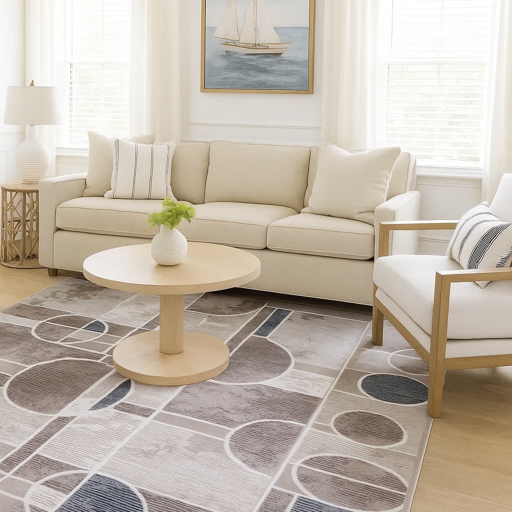 Darius Grey Geometric Globe Rug