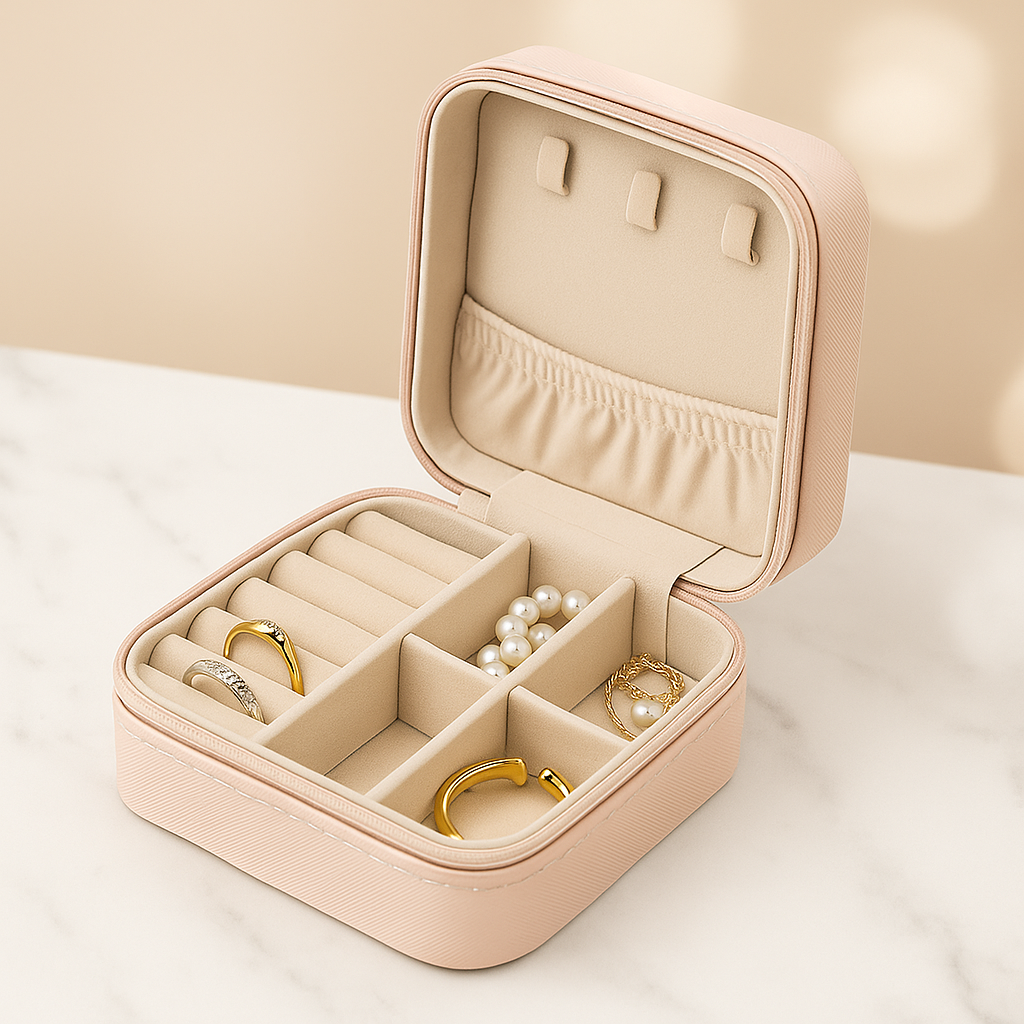 2x Faux Leather Travel Jewellery Organisers