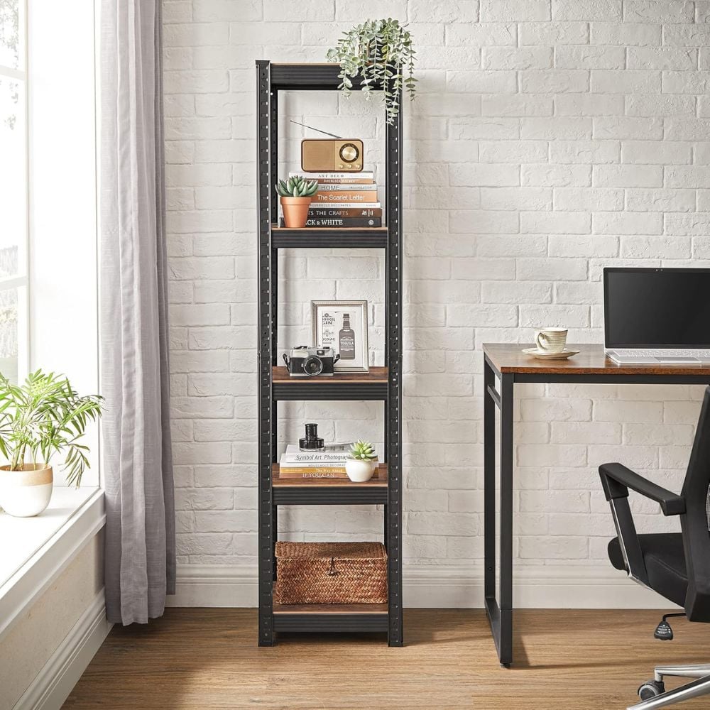 Brown Industrial Adjustable Storage Unit Shelves