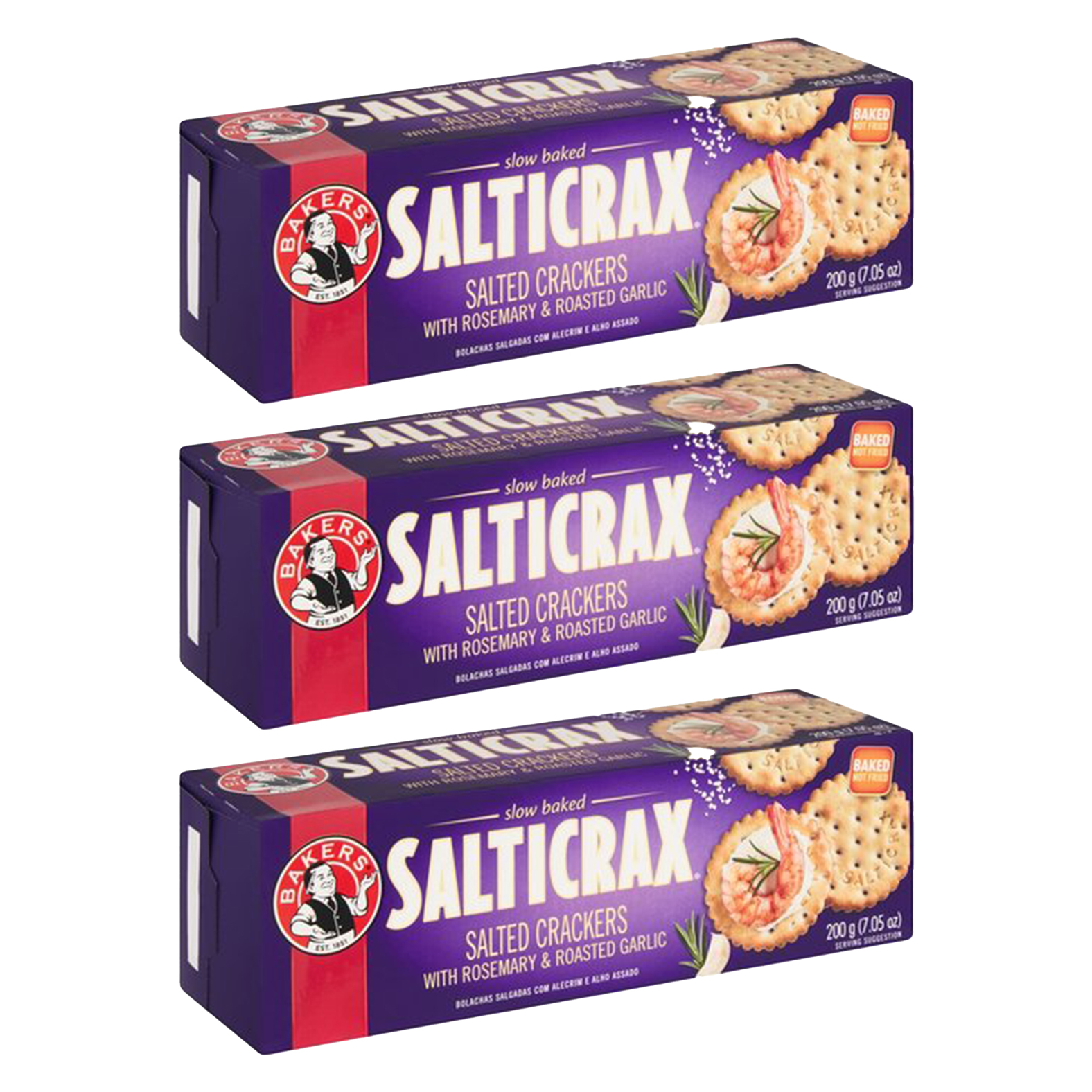 3x 200g Salticrax Salted Crackers