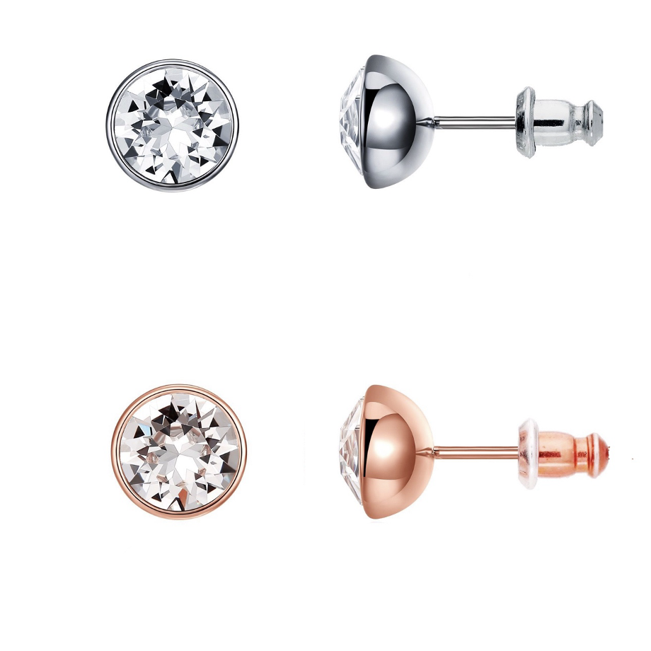 2x 6mm Adele Stud Sets with Swarovski Crystals