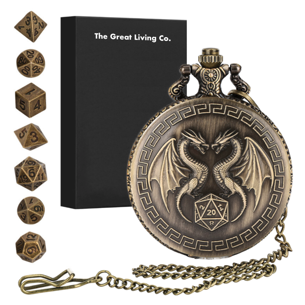 8-Piece Mini D&D Polyhedral Dice Set with Metal Locket