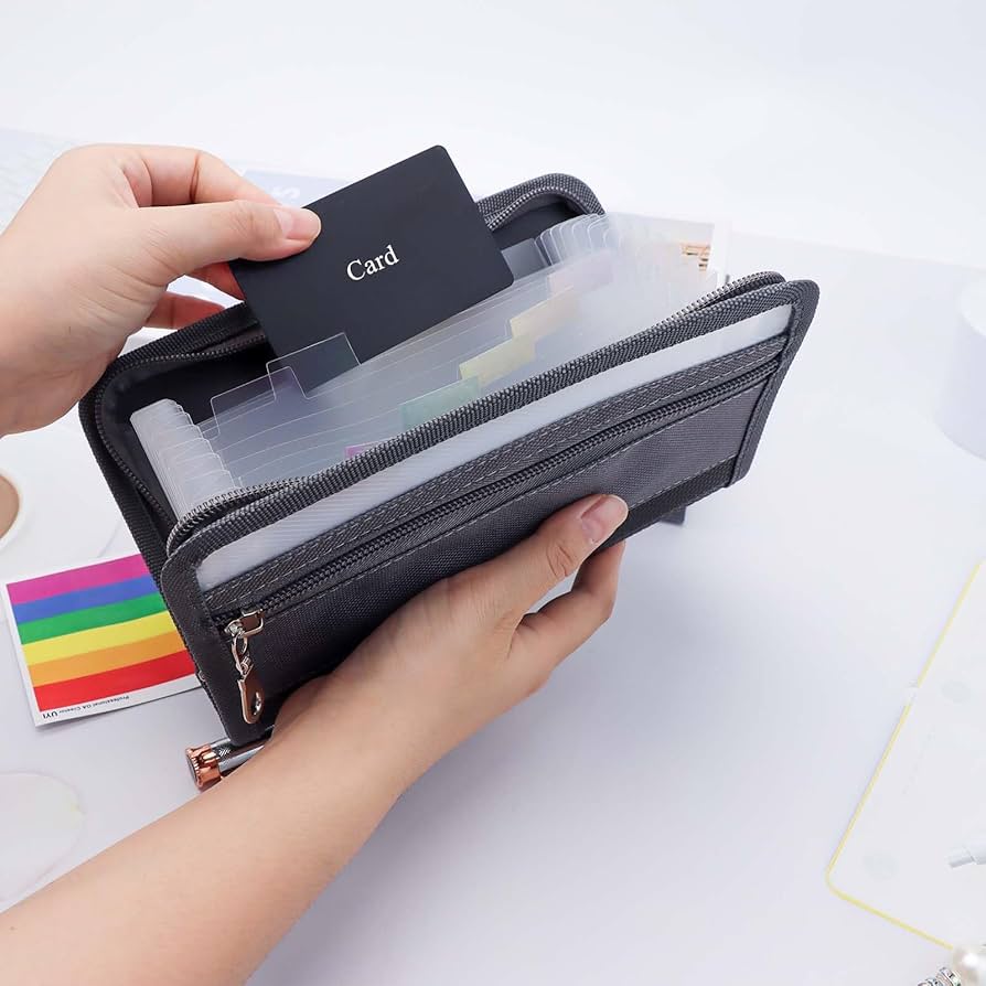 Portable Accordion File Organizer with 24 Colour Index Labels