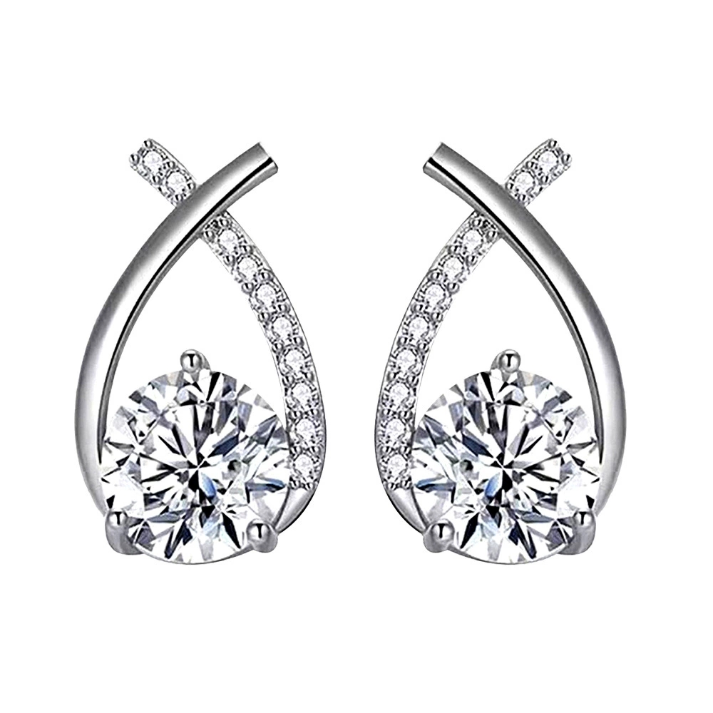 925 Sterling Silver 2ct Moissanite Whisper Drop Earrings
