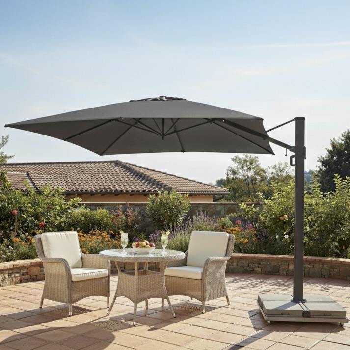 Outdoor Super Delux Tilt Cantilever with Easylift Lifting System, Concrete Base and PVC Protective Cover