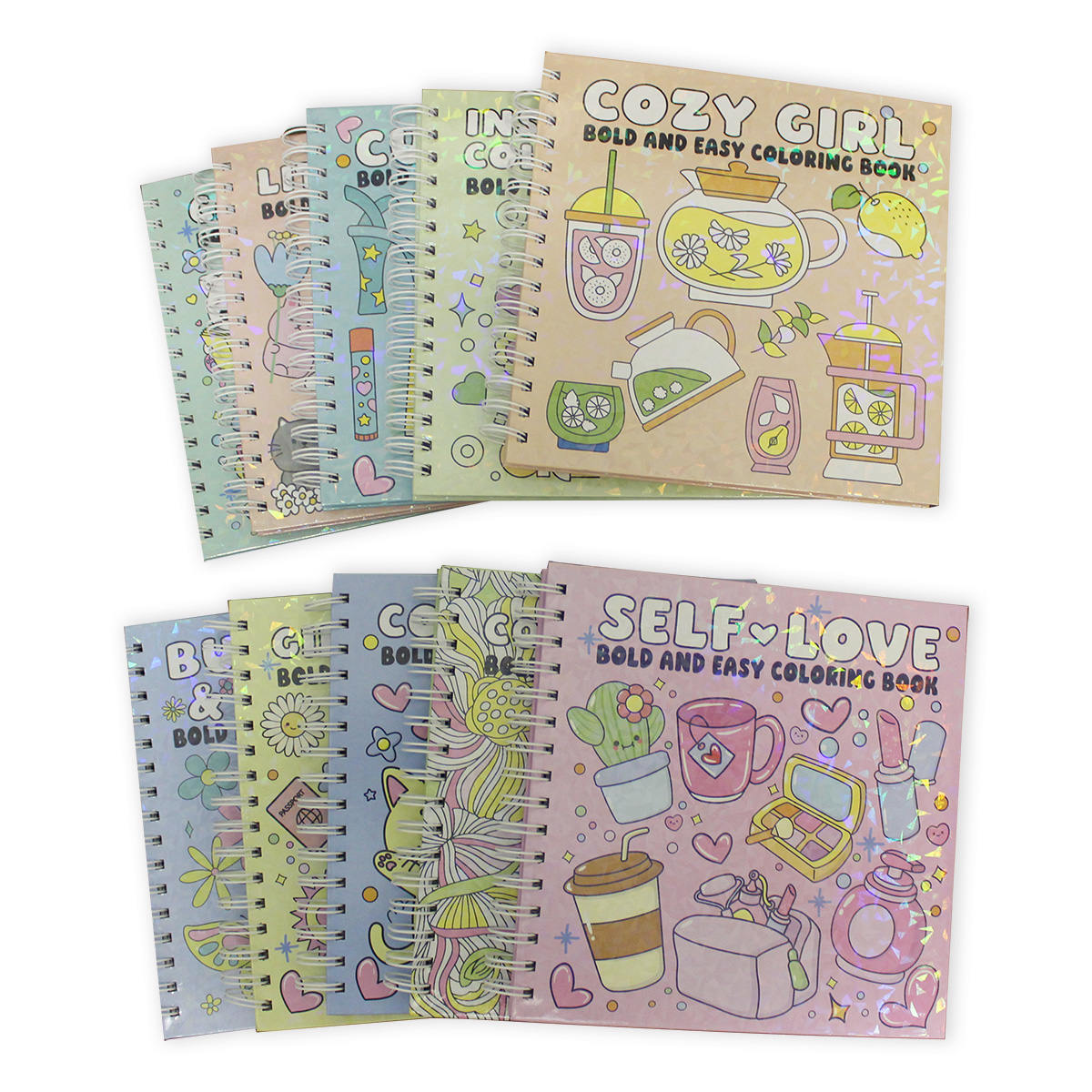 Bold and Easy Spiral-Bound Colouring Books (2 Books)