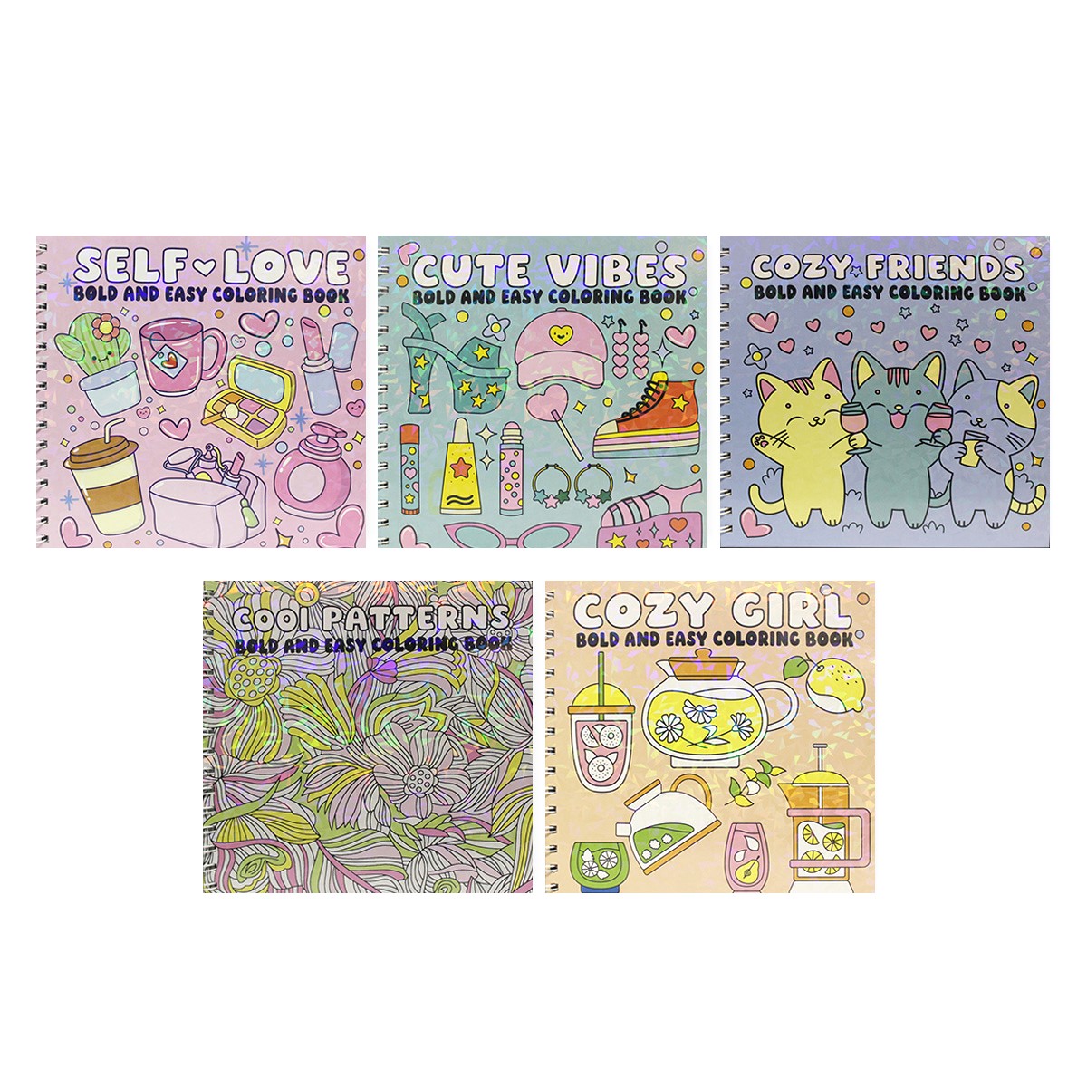 Bold and Easy Spiral-Bound Colouring Books