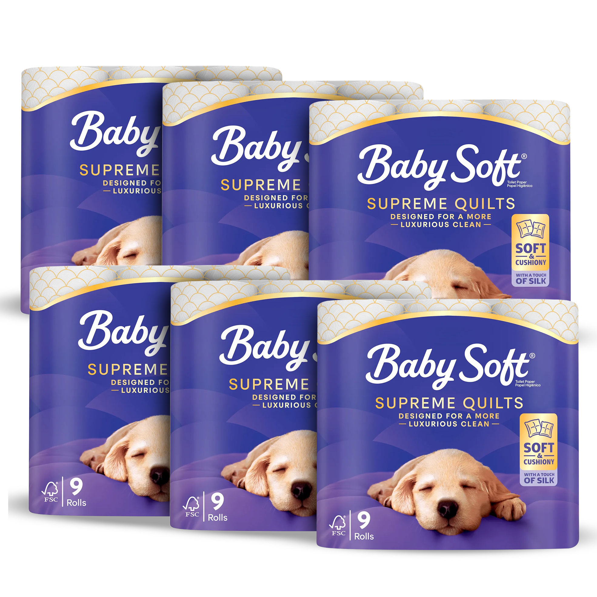 6x 9's 2-Ply Quilts Toilet Paper