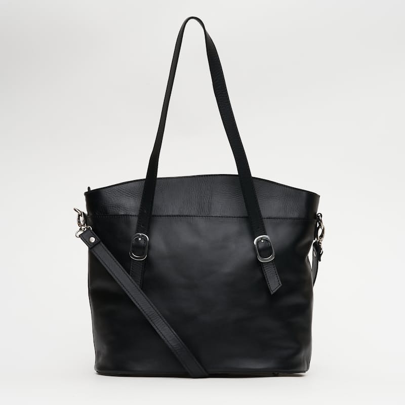 Black Genuine Leather Kelly Classic Tote Handbag